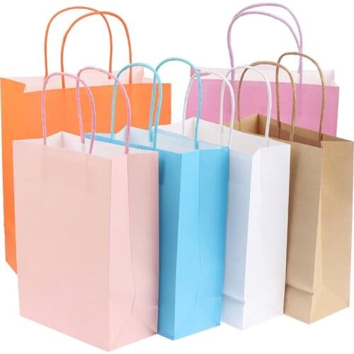 Hot Sale DIY Multifunction Color Kraft Paper Bag with Handles Festival Gift Bag Shopping Paper Bags Clothes Gifts Wrapping Bag