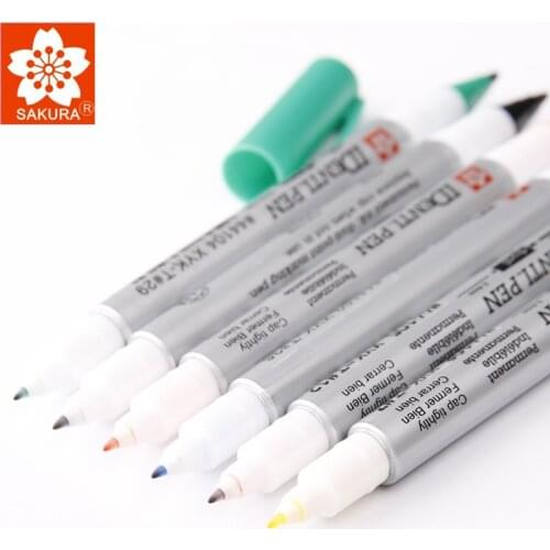 LifeMaster SAKURA Identi Pen Fine and Extra Fine Permanent Ink Dual Point Marker Mark on Anything 8 Color Available