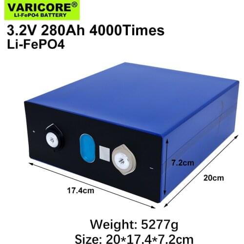 VariCore 3.2V 280AH battery pack LiFePO4 Lithium iron phospha 280000mAh for 12V 24V 4S E-scooter RV Solar Energy storage system