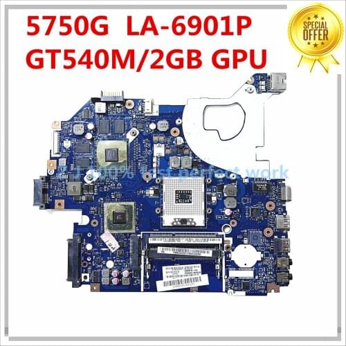High Quality For ACER 5750G Laptop motherboard MBRCG02006 HM65 DDR3 P5WE0 LA-6901P GT540M/2GB GPU MB 100% Tested Fast Ship