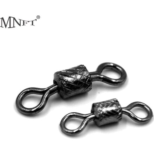 MNFT 30PCS Stainless Steel Rolling Swivels Barrel Bearing Solid Ring Connector Test Power 60/70KG Rolling