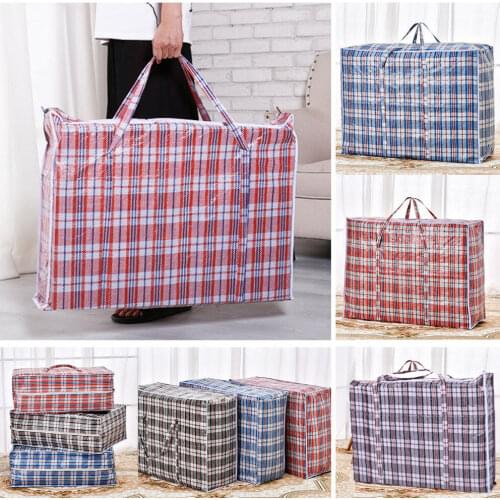 Reusable Plastic Jumbo Laundry Zipped Large Strong Shopping Home Storage Bag