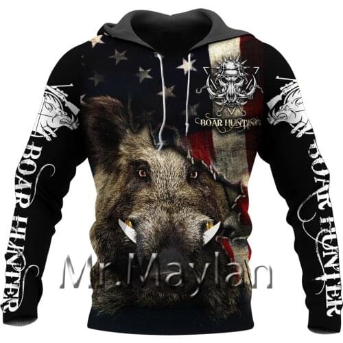 Boar Hunter 3D Full Printed jacket Men/women harajuku hoodie unisex casual streetwear sweatshirt pullover sudadera hombre WS853