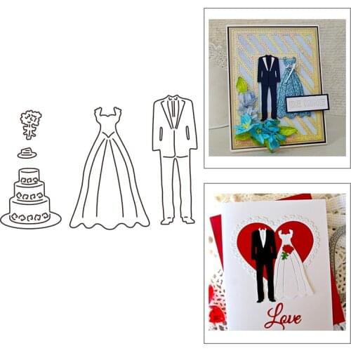 2021 New Marry Suit and Dress Metal Cutting Dies For DIY Craft Making Greeting Card Album Paper Scrapbooking No Clear Stamps Set