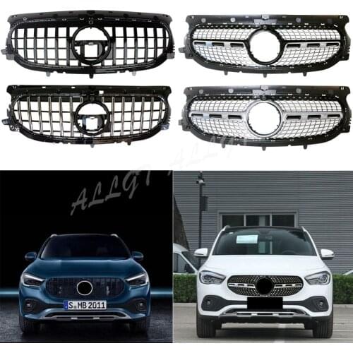 Car Front Racing Billet Bumper Grille Upper Facelift Grill Fit For Mercedes-Benz H247 GLA Class 2020 2021 General Diamond GT