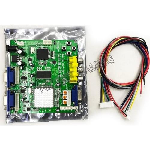 New arrival CGA TO VGA converter CGA EGA YUV to VGA PCB 2 VGA output accessories cabinet parts for arcade LCD game machine