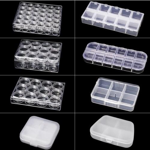 MIUSIE Plastic Small Transparent Box Jewelry Earring Bead Screw Pill Case Chip Organizer Container Durable Storage Hot Sale