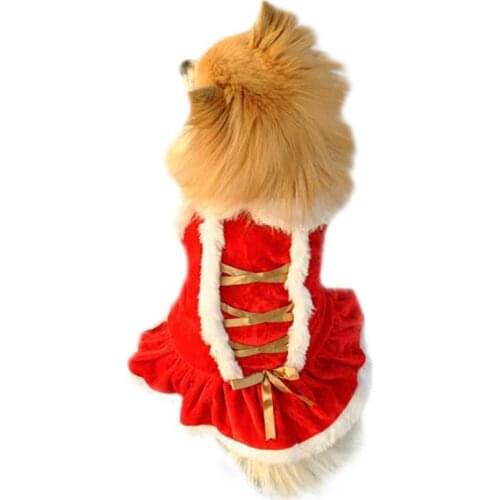 Dog Dresses Fashion Dogs Princess Dress Warm Winter Christmas Xmas Costume Small Dog Clothes Pet Supplies Fashion Cute Clothing