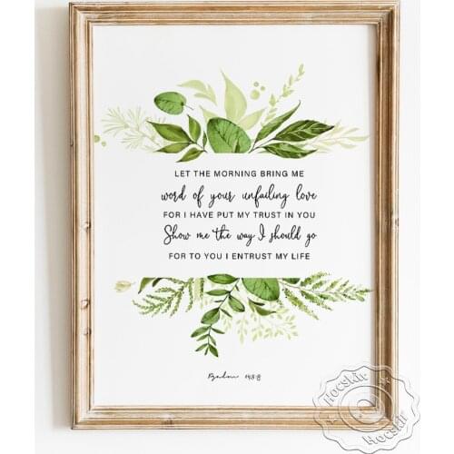 Psalm 143:8 Show Me The Way Bible Verse Atr Prints Poster, Large Scripture Wall Picture, Christian Quotes Decorative Painting