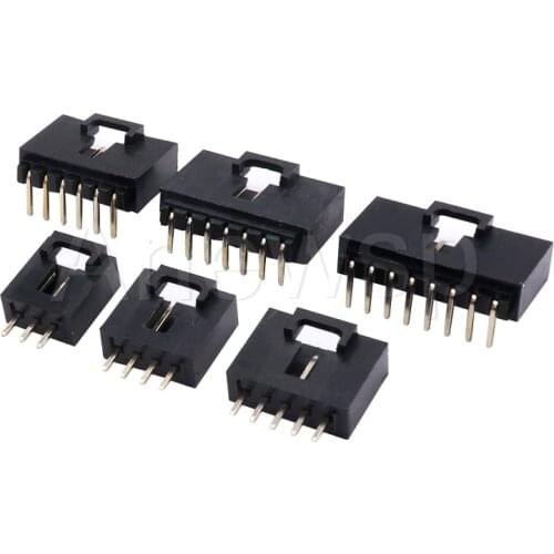 10PCS Dupont Connector MX2.54 Single Row With Belt Buckle 2.54MM Straight Pin Header Curved Pin Header 2P 3P 4P 5P 6P-12P