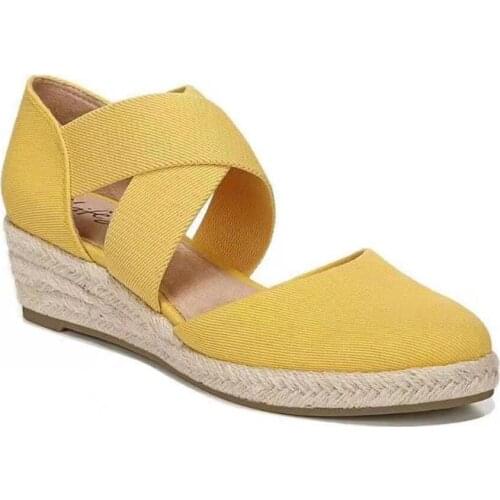 Summer Comfy Slip On Women Sandals Elastic Textile Splicing Sandals Casual Beach Shoes For Woman Classics Non-slip Lightweight