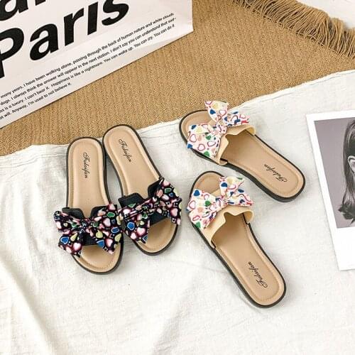 Slippers women Korean slippers go out fairy wind Joker fashion bow womens shoes shoes woman clear slippers women