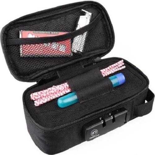 Smoking Smell Proof Stash Bag With Combination Lock Large Carbon lined Container organizer For Tobacco Storage Case