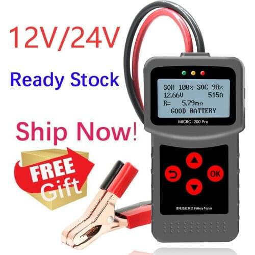 12V&24V Automotive Car Battery Tester Load Tester Multi-language 30-220Ah with USB for Printing