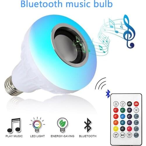 Smart LED Bulb RGB Light Wireless Bluetooth Audio Speaker Music Playing Dimming Lamp with APP Remote Control
