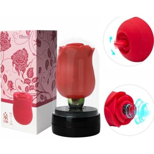Rose Flower Sucking Vibrators For Woman Nipple Sucker Clitoris Stimulator Tongue Lick Breast Enlarge Adults Sex Toy Rechargeable