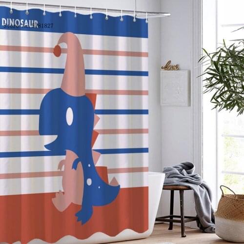 Dinosaur Shower Curtains Colorful Animal Cartoon Waterproof Polyester Lovely Kawaii Shower Curtain Home Bathroom Curtain