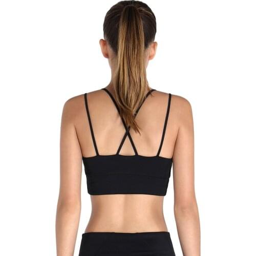 Women Sports Bra Push Up Cross Back Running Gym Training Yoga Workout Femme Underwear Padded Brassiere Tops for Fitness Female