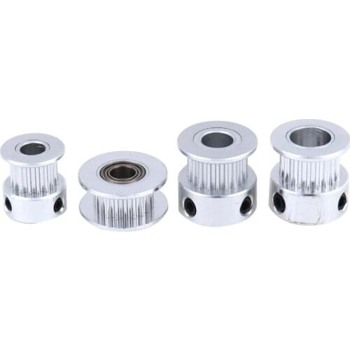 1Pcs GT2 Pulley 16/20 tooth Bore 5mm 6.35mm 8mm teeth Timing Gear Alumium For 2GT belt Width 6mm For 3D printer parts