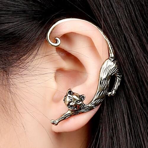 10PC Free Shipping New Fashion Jewelry Earrings Punk Cat Long Ear Cuff Earring Jackets Hiphop Earrings For Women Men Gifts EJ003