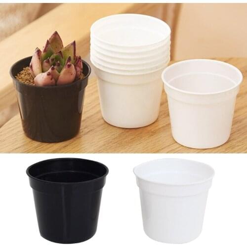 85LA 10 Pcs Mini Plastic Round Flower Pot Indoor Plant Pots Drainage Minimalist Decor