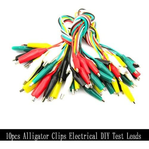 10pcs Alligator Clips Electrical DIY Test Leads Alligator Double-ended Crocodile Clips Roach Clip Test Jumper Wire