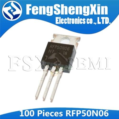 100pcs RFP50N06 TO-220 P50N06 TO220 50N06 50A, 60V, 0.022 Ohm, N-Channel Power MOSFETs