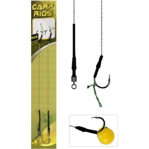 2pcs/set Carbon Steel String Hook Carp Fishing Leader Wire With Steel Swivel Barbed Hooks Fishing Rigs Hooks Fishing Accessories