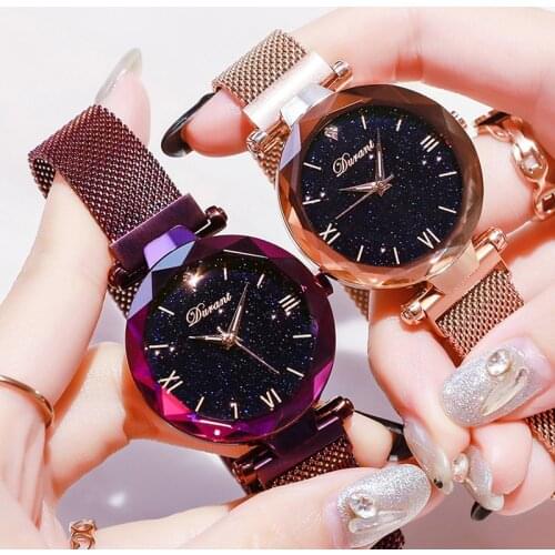 2020 Fashion Women Watches Ladies Magnetic Starry Sky Clock Luxury Diamond Female Quartz Wristwatches Relogio Feminino Zegarek