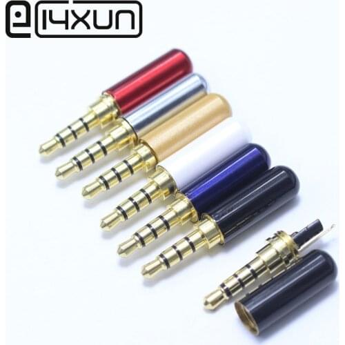 3pcs High quality 3.5mm Plug Audio Jack 4Pole Gold-plated Earphone Adapter For DIY Stereo Headset Earphone/Repair Earphone