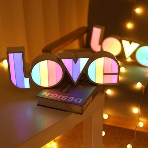 3D LED Night Lamp Letter Sign Alphabet Light Wall Hanging Lamp Indoor Decor Wedding Party LED Night Light