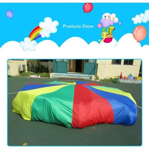 4m/5m/6m Parachute Toy Outdoor Rainbow Umbrella Jump-Sack Ballute Play Educational Learning Study Toy Gifts for Kids