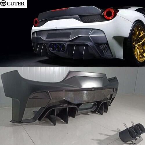 458 V style Carbon fiber fiber glass rear bumper for Ferrari 458 V style car body kit