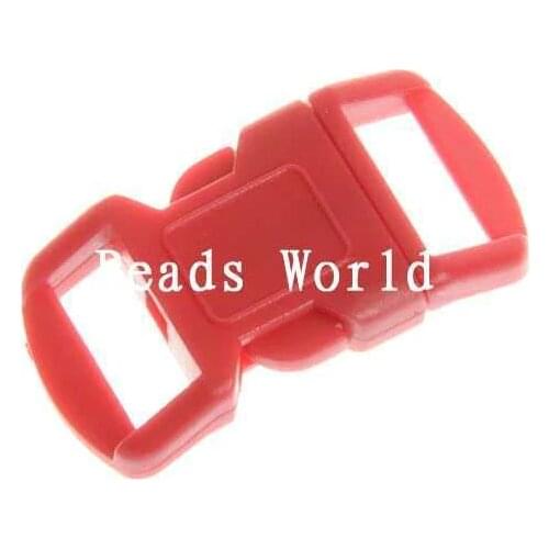 50 Pcs Red Plastic Single Adjust Side Release Bag/Pet Belt Buckles 30x15mm(W04920 X 1)