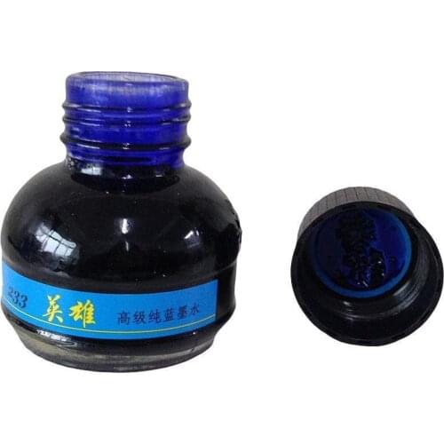 60ml Bottled Blue Fountain Pen Ink Hero 233 Writing Student Office Smooth Stationery Supplies School Refill Fountain Ink Gl E0V5