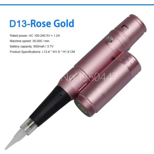 Wireless battery permanent makeup pen machine eyebrow embroidery tattoo machine for lips eyebrow eyeliner golden rose color