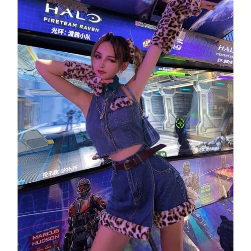 Ruibbit New Arrival Autumn Winter Retro Hot girl High Waist Denim Shorts Skirt Leopard Print Plush Bodycon Mini Pencil skirt