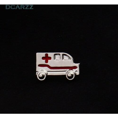 2019 Ambulance Shape Enamel Pin Medical Jewelry Nurse/Doctors Gift Brooches for Women First Aid Car Metal Charms Badge Wholesale
