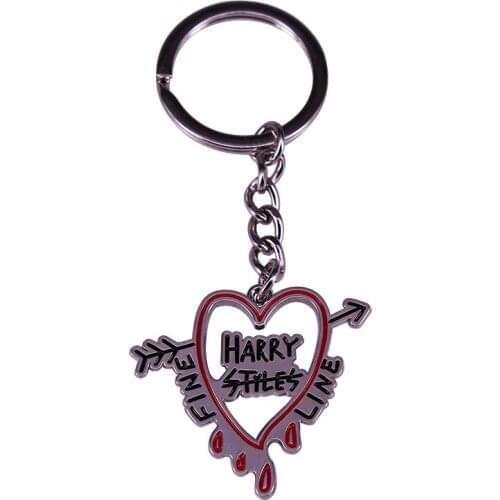 HStyles Fine Line Themed Keyring With Chic ''An Arrow Through A Heart'' Design For Fan Art