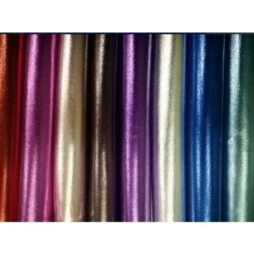Classic metallic color embossed PU leather material textil/ handbags imitation/ leather belt material/ elastic glitter fabric