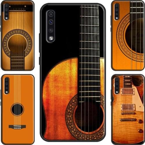 Classic Wood Guitar Case For Samsung A71 A51 A70 A50 A40 A10 A20e A21S Galaxy S20 Plus S10 S9 Note 20 Ultra