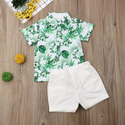 Toddler Kids Baby Boy Clothes Boys Outfits Sets Short Sleeve Print T-Shirt Tops + Pants 2020 New Fashion