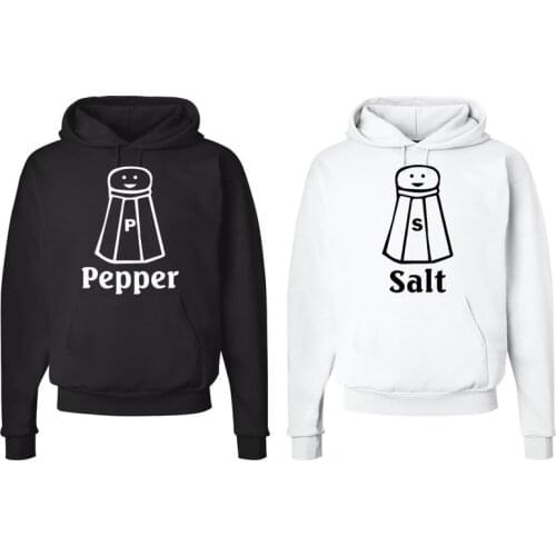 Sugarbaby Salt and Pepper Set Funny Graphic Hoodie Matching Couples Hoody Spring Autumn Cotton Outfit BFF Clothing High quality