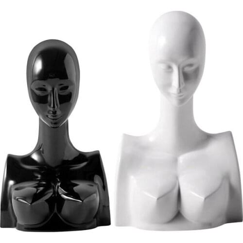 Creative Nordic Decoration Objects Home Abstract Art Black White Ceramic Figure Model Room Photographer Props Decorative Statues