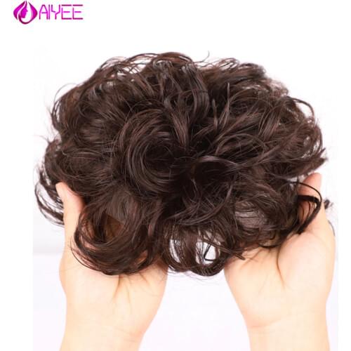 AIYEE Curly Wave Clip in For Women Replacement Hair Piece Remy Hair Full Hairpiece