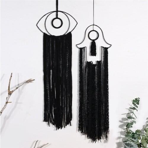 American Style Eye Feather Dream Catcher Black Wall Hanging Home Decor Handmade Ornaments Room Decoration Personal Gifts