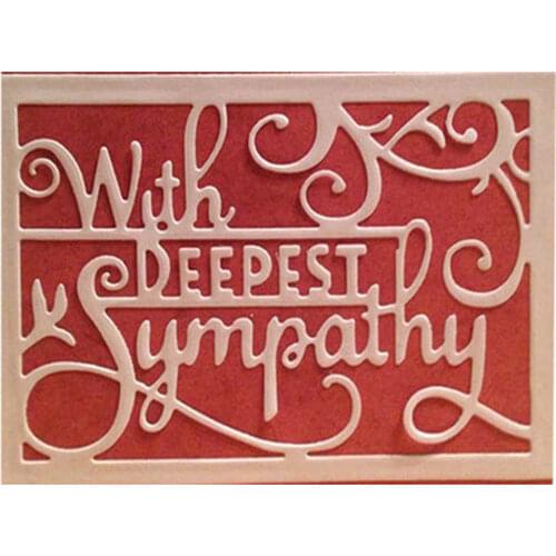 1pc "With Deepest Sympathy"Holiday Greetings Metal Cutting Dies DIY Scrapbooking Embossing Stencil Craft Holiday Decor 9.5cmx7cm