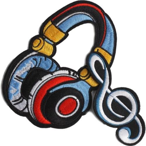 Music Ironing Musical Note Patch for Clothing Embroidery Earphone Patch Clothes Sticker Badge for Backpacks Sewing Appliques