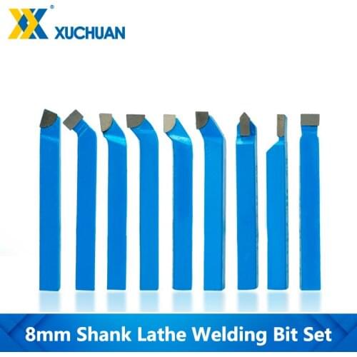 Lathe Welding Bit Set 11pcs 8mm Shank High Hardness Turning Milling Welding Bit For Metal CNC Lathe Carbide Tip Tipped Bit