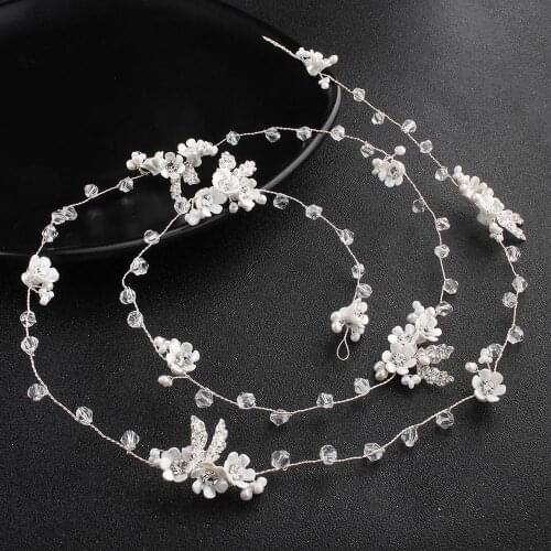 Silver Color Handmade Crystal Hair Accessories Elegant Hairbands Bridal Women Headbands Fashion Hair Jewelry Wholesale Shipping